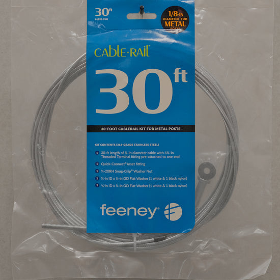 Feeney 30' cable kit assembly for metal posts