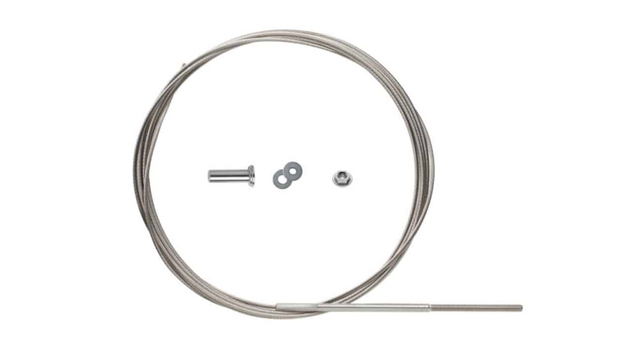 Original cable Rail Kit includes wire, threaded rod terminal, inset fitting, washers, and nut