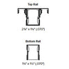 Chesapeake Top and Bottom rail Profiles with dimensions 