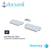 Dock Rail end plate kit with installation hardware on a white background