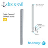 Dock Rail Quick-Connect End Post with assembly diagram on a white background