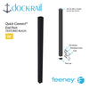 Dock Rail Quick-Connect End Post with assembly diagram on a white background