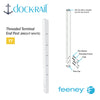 Dock Rail threaded terminal end post with installation diagram on a white background