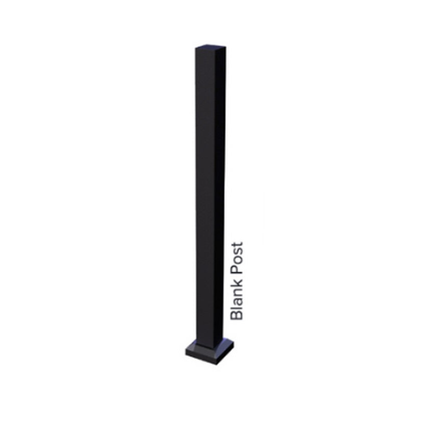 KeyLink discovery 2.5inch x 48inch blank black post kit with cap and flair