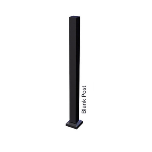KeyLink discovery 2.5inch x 48inch blank black post kit with cap and flair