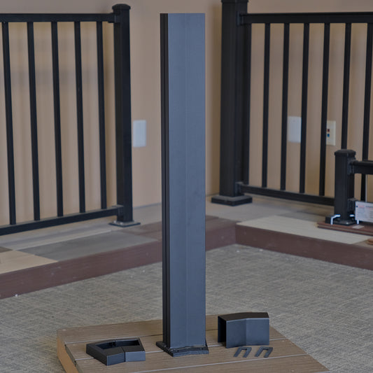 Elevation angled 22.5 degree level rail post for angled transitions in elevation cable rail.