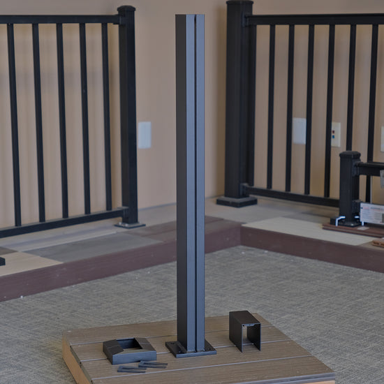 Elevation Level Rail Mid Post for Level to Level or Level to Stair transitions and attaches with Elevation Rail kits and Top Rail.