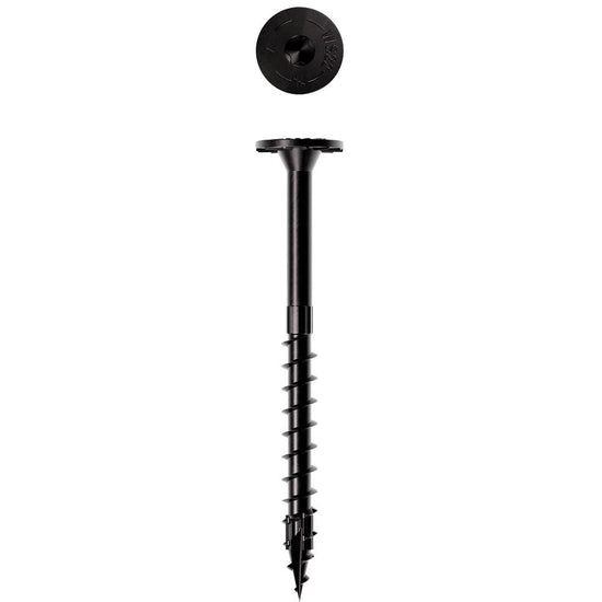 Simpson Black SD Screw sdws 4" for wood. Use Simpson SD Screws for Installing railing posts to decking with treated frame