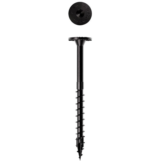 Simpson Black SD Screw sdws 4" for wood. Use Simpson SD Screws for Installing railing posts to decking with treated frame