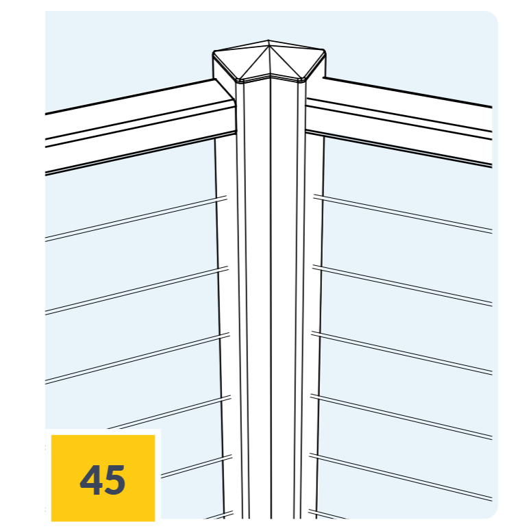 Feeney Modern 45 fourtyfive degree Cable Post