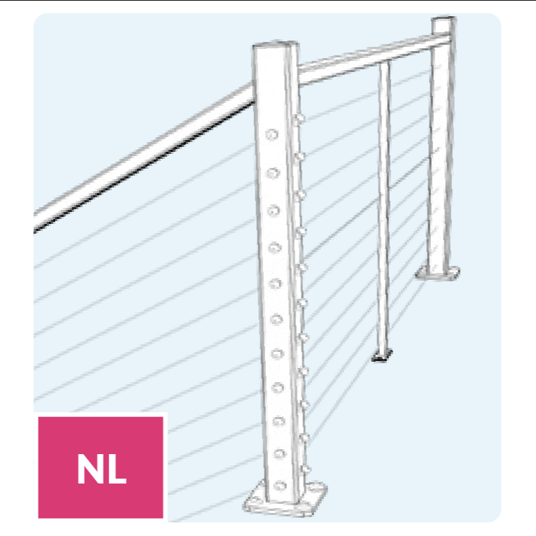 Feeney Modern NL Newal Left Level to Stair Cable Post