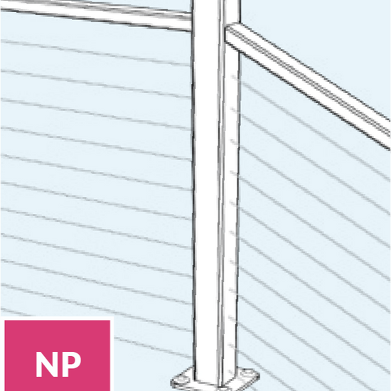 Feeney Modern NP Newal Passthrough Level to Stair Cable Post