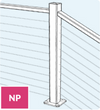 Feeney Modern NP Newal Passthrough Level to Stair Cable Post
