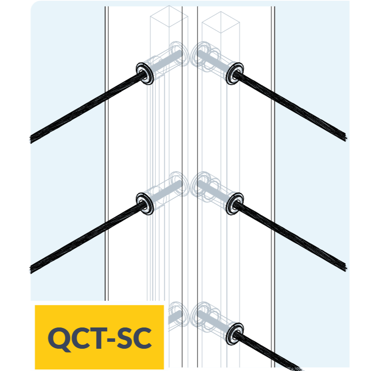 Feeney Modern QCT-SC Quick Connect Double Termination Single Corner Cable Post