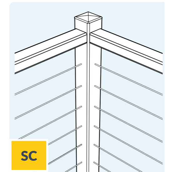Feeney Modern SC Single Corner Cable Post