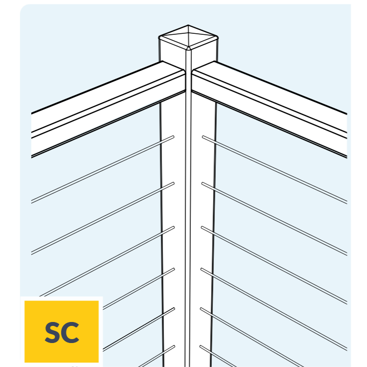 Feeney Modern SC Single Corner Cable Post