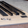 Feeney Modern Matte Black SR Stair Rail Kit includes top mounting rail and top rail series 250, bottom rail covers, vertical modern stair pickets, modern stair picket brackets, RBC bracket hardware and screws. 