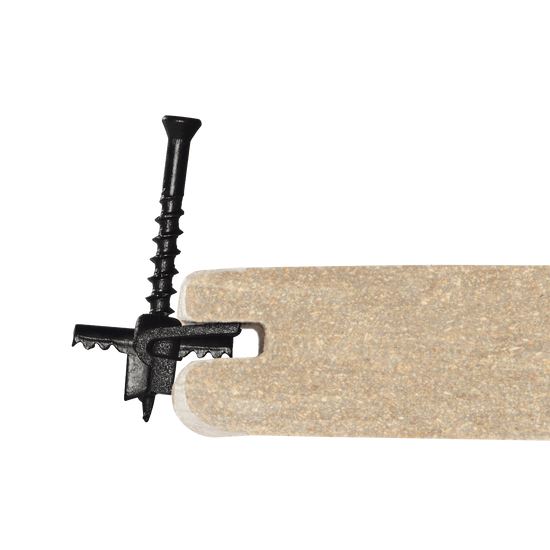 Grip Rite Ninja clip being installed to a composite deck board