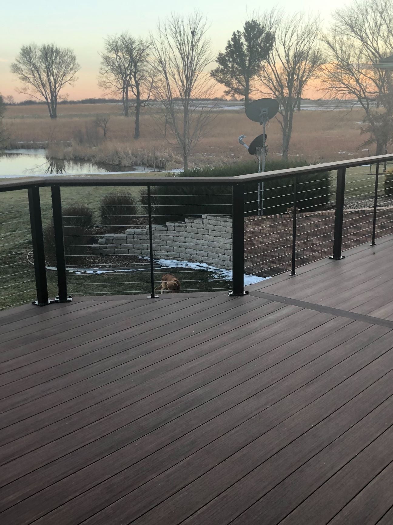 Feeney Designrail Drink Rail continutious deck board horizontal cable with PVC Decking like Azek is top quality and looks like real wood!