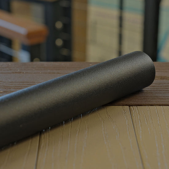 KeyLink aluminum handrail is round and powder-coated to ensure longevity and durability of railing.