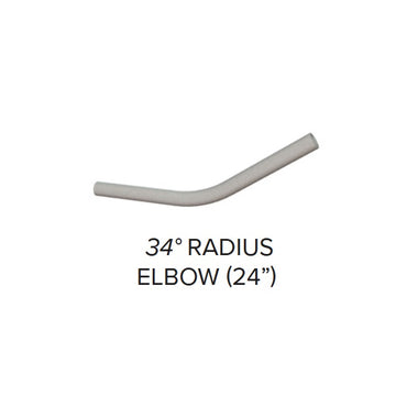 KeyLink ADA elbow pipe fitting with text below reading '34° RADIUS ELBOW (24")' on a plain white background.