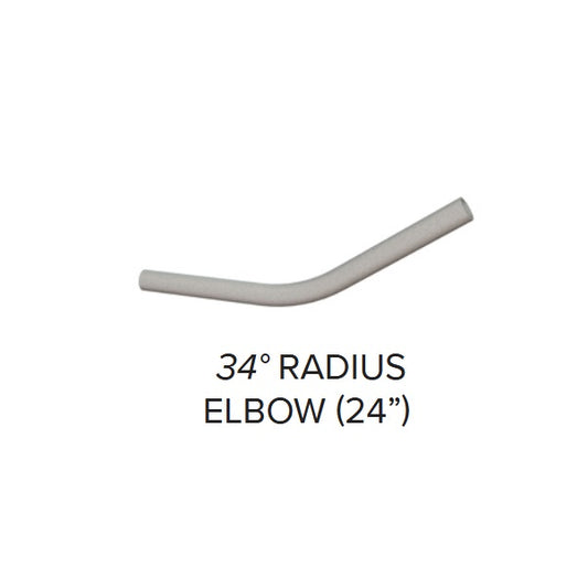 KeyLink ADA elbow pipe fitting with text below reading '34° RADIUS ELBOW (24")' on a plain white background.
