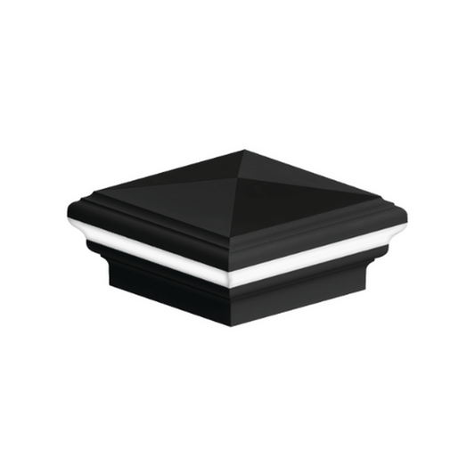 KeyLink Low voltage lighted reflector glow ring post cap with a pyramid top