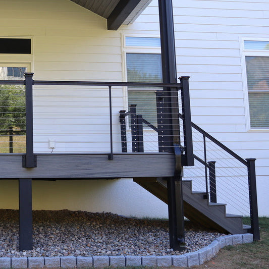 Fascia Brackets and Posts with Horizontal Cable Rail