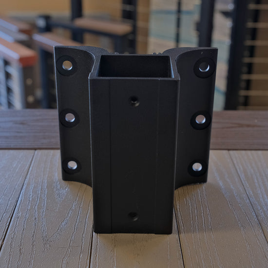 KeyLink's fascia mount line bracket attached to vertical surfaces and allows for the attachment to keylink fascia posts (not included)