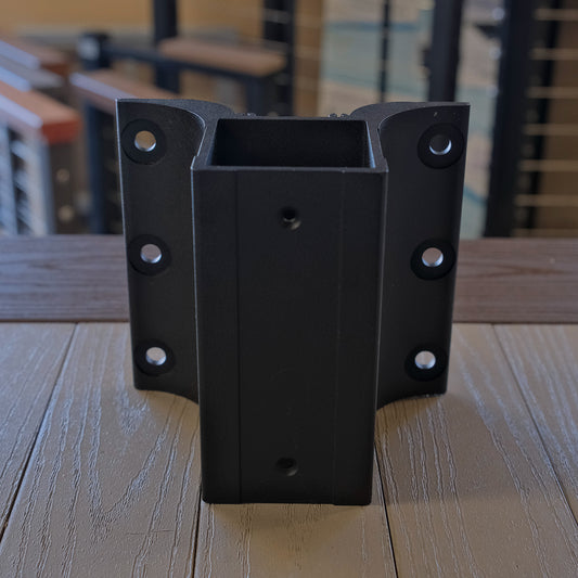 KeyLink's fascia mount line bracket attached to vertical surfaces and allows for the attachment to keylink fascia posts (not included)