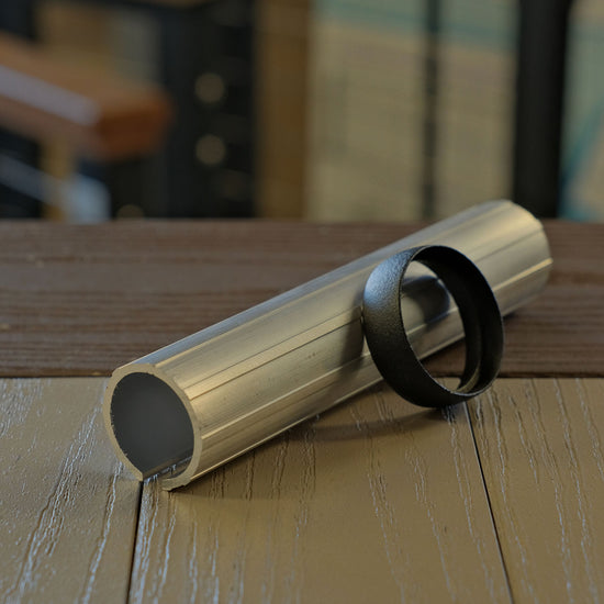 KeyLink extruded aluminum metal handrail extender connector with ring.