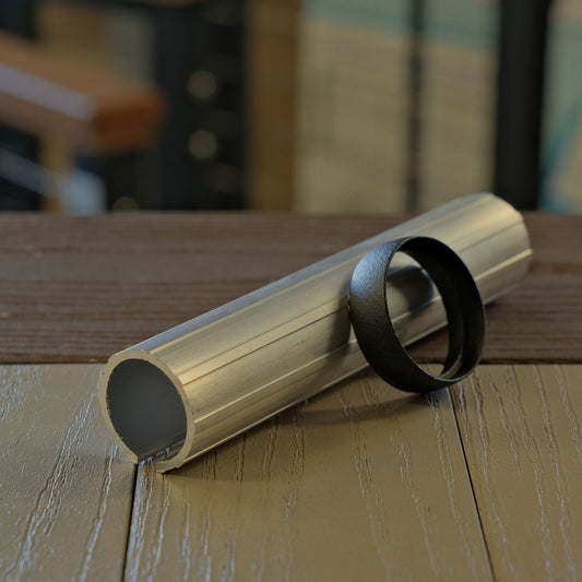 KeyLink extruded aluminum metal handrail extender connector with ring.