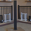 KeyLink Black 44 inch tall 3.25"x3.25" aluminum railing post. 