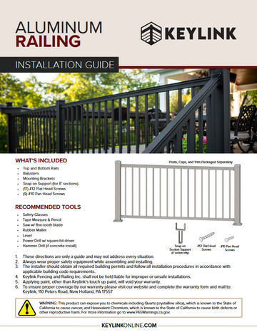 KeyLink American Baluster Installation Guide cover photo