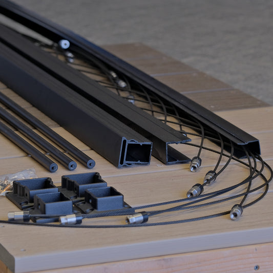 KeyLink American Rail Kit with Brackets, Vertical Supports, and black vertical