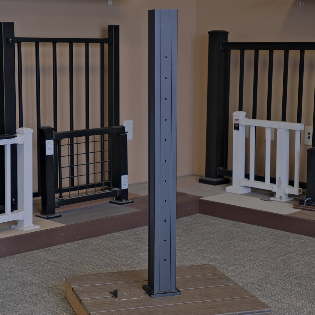 KeyLink Stair 3.25"x3.25"x40" Line level Horionztal Cable Rail Post for surface mount 