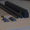 KeyLink Outlook aluminum 8 foot level rail kit with rails, brackets, balusters, footblock, and screws.