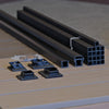 KeyLink Outlook 8 foot stair rail kit has two rails, stair balusters, stair rail-to-post brackets, and screws.