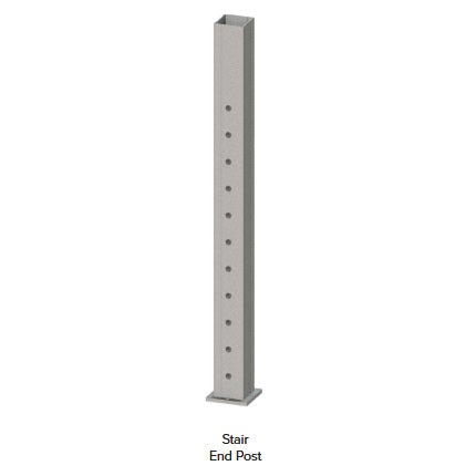 KeyLink Surface Mount Post for Horizontal Cable 3.25-inch Stair End Post