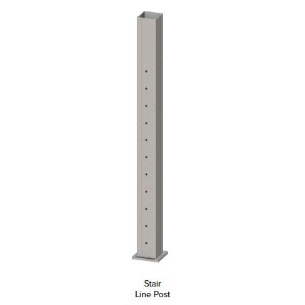 KeyLink Surface Mount Post for Horizontal Cable 3.25-inch Stair Line Post