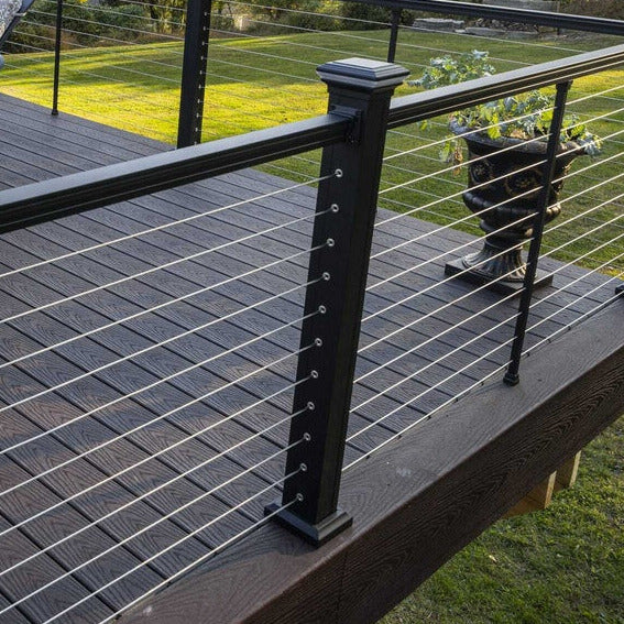 KeyLink 3.25 inch cable surface line post in black