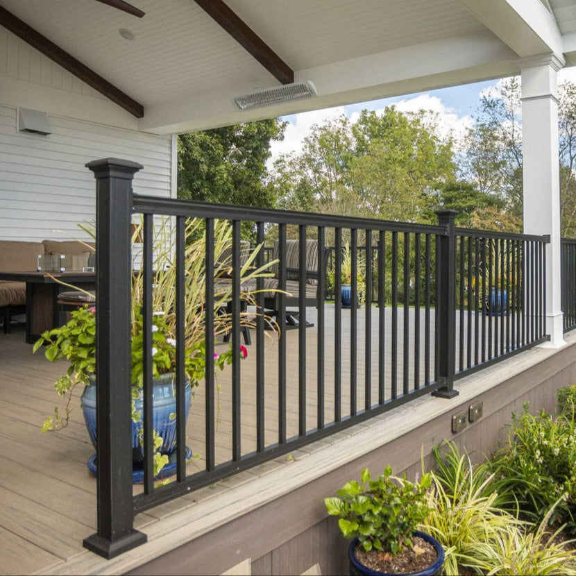KeyLink Black Aluminum American Railing Series Vertical Baluster railing 