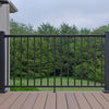Dekpro Prestige aluminum level handrail kit installed on a composite deck.
