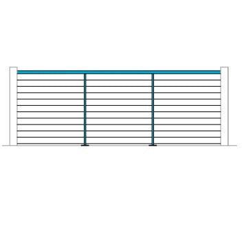 A modern level rail kit installed on a deck, featuring a top rail and intermediate pickets with a cable railing system, providing a clear view of the surrounding area.