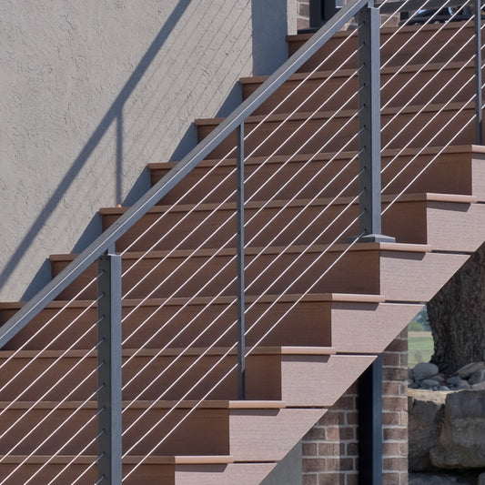 Feeney Modern stair kit on composite wood stairs