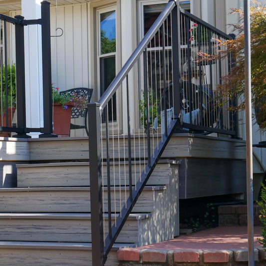 Westbury Black C80 Stair with Vertical Cable in Rail Panel Kit with Fixed Stair Brackets