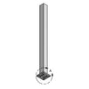 PowerPost Drawing showing bottom flange and extruded aluminum post.