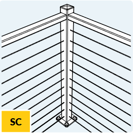 Single Corner Modern Level Post Kit DesingRail Kits