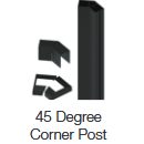 Elevation 45 Degree angle Post for level and level to stair railing in Elevation by RDI