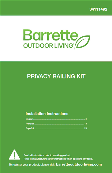 Privacy railing rdi hidaway installation instructions by barrette